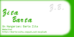 zita barta business card